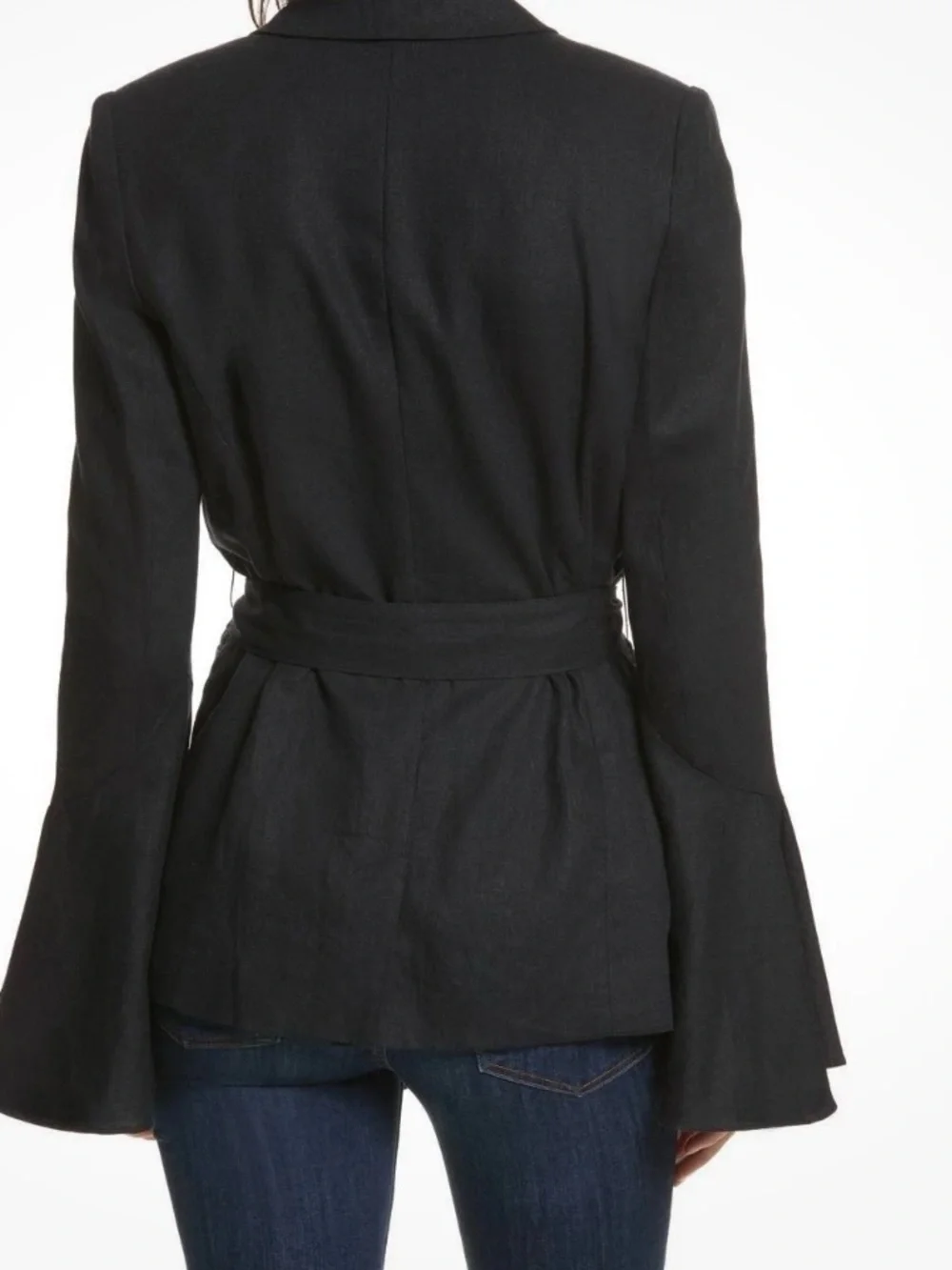 Free People Flare Sleeve Blazer Wrap Linen Blend-Size M  Boho NWT